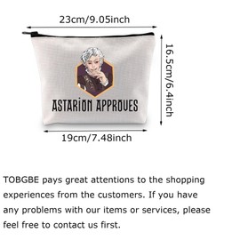 TOBGBE BG3 Astarion Gifts Astarion High Elf Gift Astarion Approves Inspired Zipper Makeup Bag Astarion Merch, Astarion Bag-py1, MB