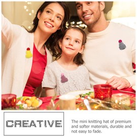 NUOBESTY Pack of 20 Mini Christmas Knitted Hats Small Hats Decorative Doll Hats Mini Christmas Hat Delicate Miniature Hats for Crafts Cups Bottles Cover Dollhouse Accessories