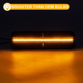 R&F Auto LED Front Smoked Side Marker Lights Compatible with Ram D150 D250 D350 W250 1972-1993 Pickup Ramcharger Bumper Sidemarker Lamps Fender Indicator Turn Signal Light