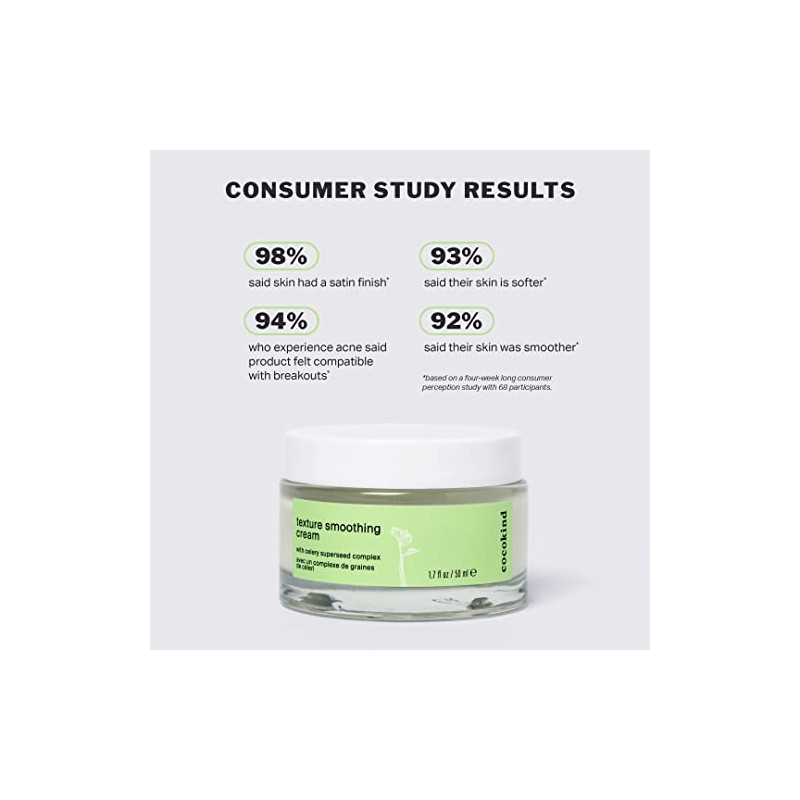 Cocokind Crema suavizante de textura, ligera, hidratante con escualano y