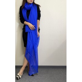Instyle Japan Ultra Lightweight Large Silk Scarf, 100% Pure Silk, 9.6 x 53.1 inches (245 x 135 cm), 2.6 oz (74 g), Thin UV Protection, Solid Colors and Patterns, Washable, Sunburn and Cooling