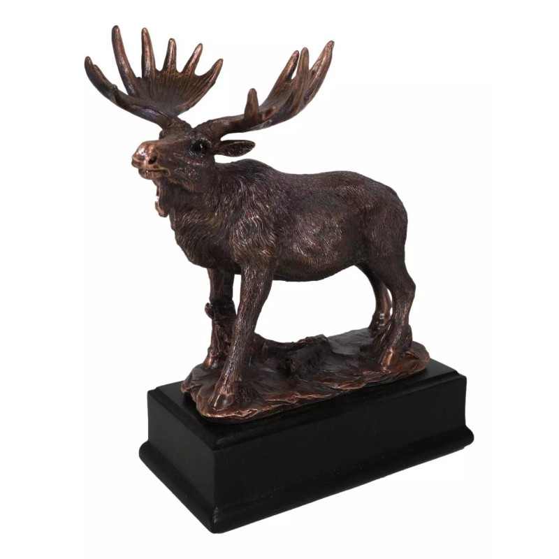 The Emperor Wild Elk Bull Moose Statue Bronze Electroplated Figurine