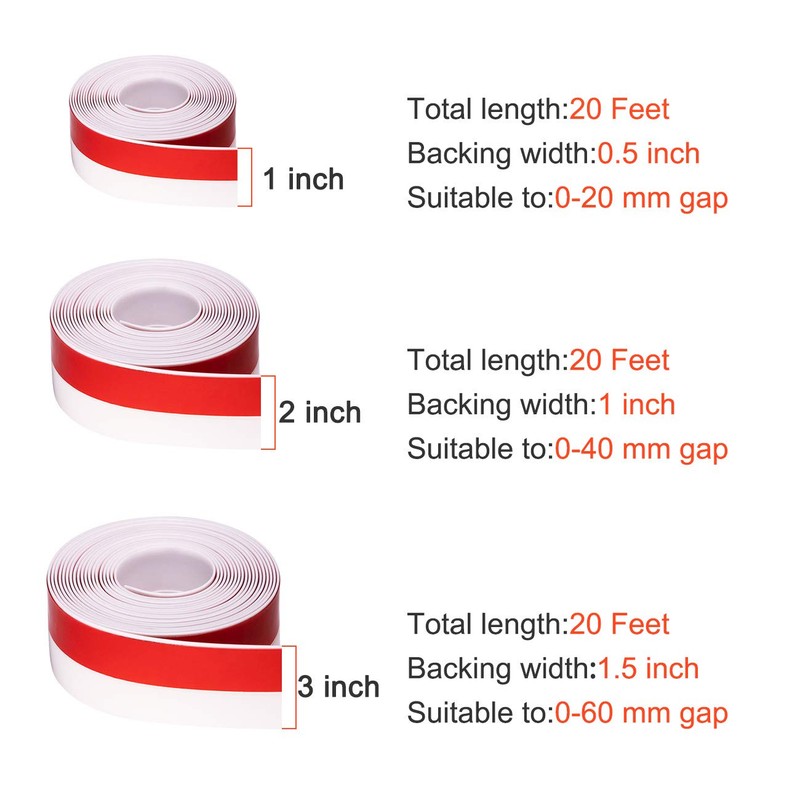 TORRAMI Wide Silicone Weather Stripping 3 inch Width 20 Feet