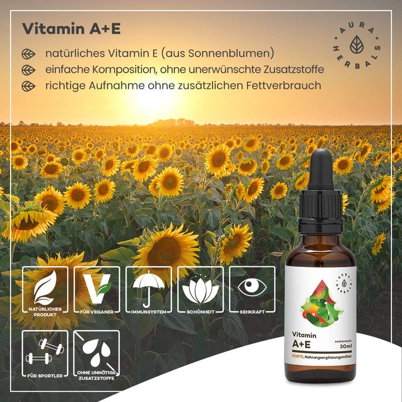AURA HERBALS Vitamin A + E Forte 900 Drops -