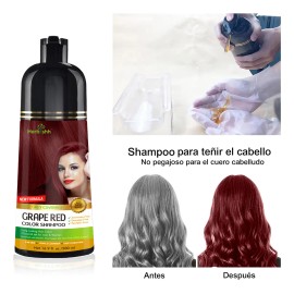 Shampoo Tinte Cubre Canas Rojo Uva Herbishh 500ml