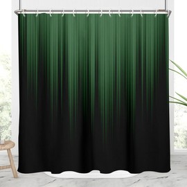 AAtter Green Black Shower Curtain Dark Striped Gradient Simple Art Mens Gothic Abstract Modern Boho Long Wide Large Standard Home Bathroom Decor Bathtub Set with 12 Hooks, 72x72, Gradient