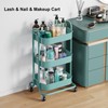 3 Tier Rolling Storage Cart, Metal Trolley Utility Cart with