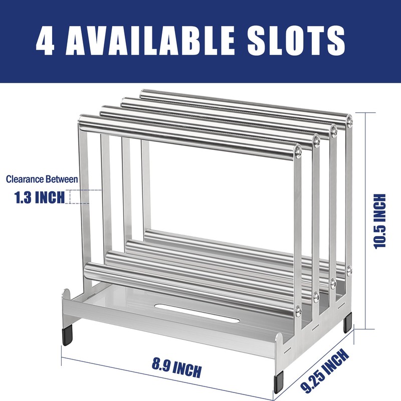 LRUI Pizza Peel Rack, Steel 4 Available Slots for Pizza