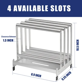 LRUI Pizza Peel Rack, Steel 4 Available Slots for Pizza Peel Organizing and Saving, Pizza Holder Rack with Non-Slip Feet