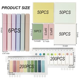 706 Transparent Sticky Notes Tabs with Highlighters, Include 6 Pastel Highlighter Pens No Bleed and 700 Clear Post it Notes for Bible Book Annotation School Office Stationary Supplies Aesthetic