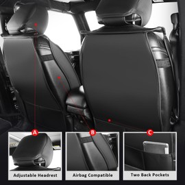 MIROZO Truck Seat Covers Full Set for 2018-2026 Jeep Wrangler JL 4 Door