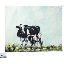 PBK Farmhouse Collection Cotton Dish Towel - Cow and Calf, 20" x 26"