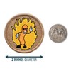 Flaming Cheeto Patch - 2" Diameter Round Embroidered Patch (Iron-on)