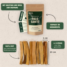 Hevela - Palo Santo Smoking Wood [100% Natural] - Original from Peru - for Relaxation - Pleasant Odour - Cleans Negative Energy - Naturally Works Against Insects - Sustainable Cultivation