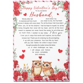 Valentines Day Card for Husband, Husband Valentines Day Card Blank Inside with Envelope and Seal, Romantic Card from Wife, Love Cards for Him