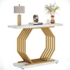 LITTLE TREE 40 Inch Console Table 1, White and Gold