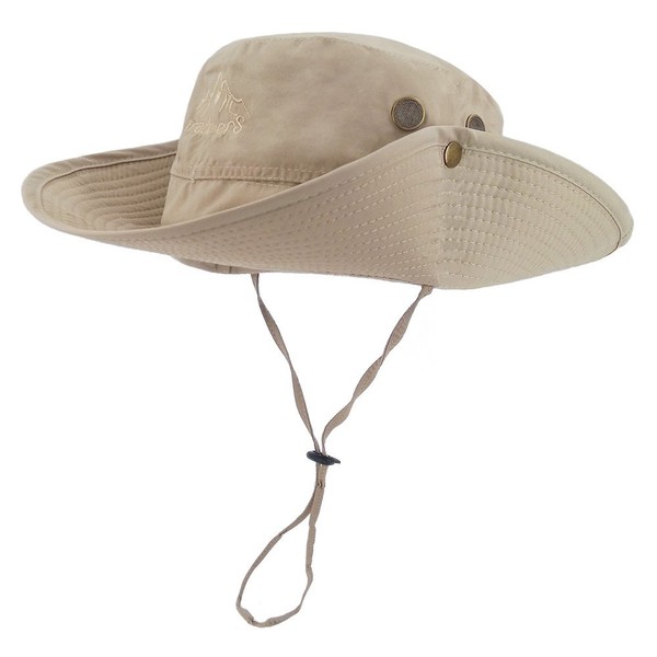 LETHMIK Outdoor Waterproof Boonie Hat Wide Brim Breathable Hunting Fishing Safari Sun Hat Beige