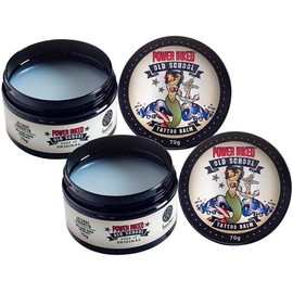 Bálsamos para Cuidado del Tatuaje, Power Inked, Kit de 2 Bálsamos de 70 G