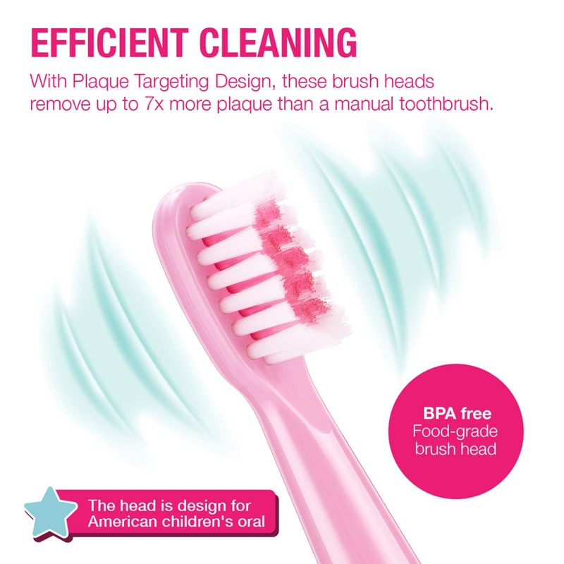 Vekkia Sonic Kids Electric Toothbrush Replacement Heads - 7X More