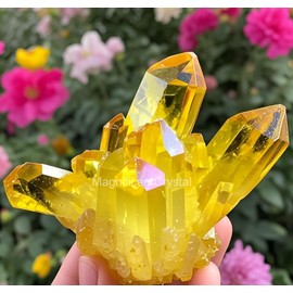 Natural Citrine Cluster Aura Crystal Cluster Mineral Specimen Decor Healing Gift