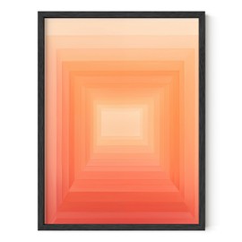 HAUS AND HUES Colorful Abstract Wall Art - Minimalist Retro Picture for Living Room Decor, Red and Pink Modern Wall Art Painting (Pink Geometric 2, Unframed, 12x16)
