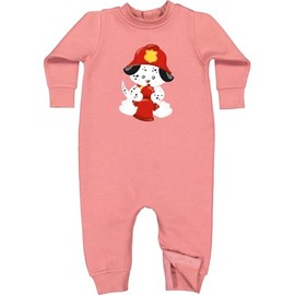 inktastic Fireman Dog, Firefighter, Dalmatian, Cute Dog, Puppy Baby Fleece Romper 12 Months Mauve 455d0