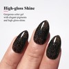 Imtiti Glitter Gel Nail Polish, 0.5 Fl Oz Black Glitter