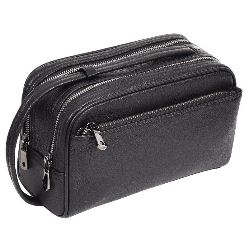 Full Grain Leather Toiletry Bag, Wash Bag Shaving Kit, Cosmetics