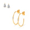 Charmsy 925 Sterling Silver 14K Gold Plated Stud Hoop Earrings