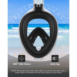 ACURE Full Face Snorkel Mask for Adult, SN04 Snorkeling Mask with Detachable Camera Mount, Dual Anti-Fog Design & Upgraded Breathing System & Anti-leak & 180° Wide View for Adults Youth