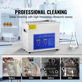 Happybuy 6L Ultrasonic Cleaner with Digital Timer & Heater, Professional Cleaning Machine for Various Items
