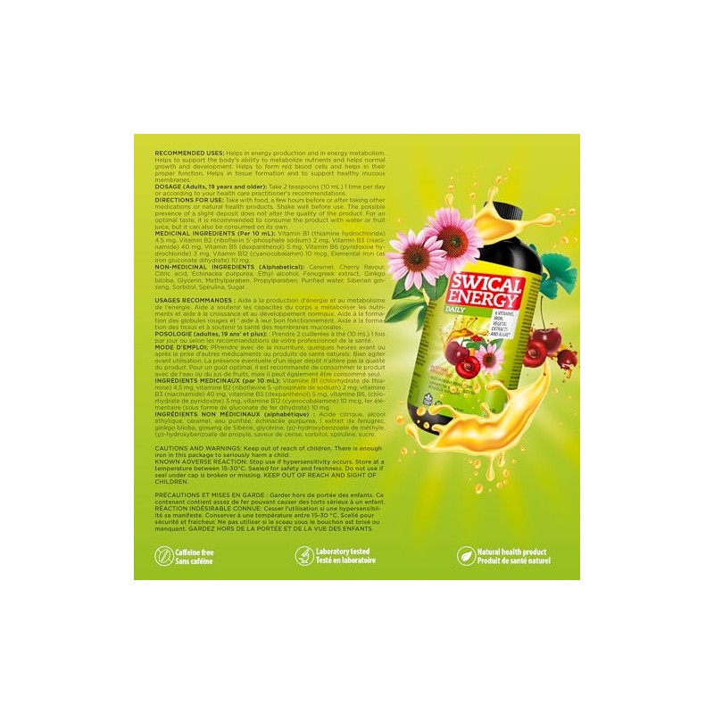 SWICAL Swical Energy Daily C 6 B vitamins, iron and