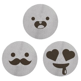 ColoMira 51mm Espresso Puck Screen 3-Pack, Lower Shower Screen, Metal Coffee Reusable Filter for Espresso Portafilter Basket, 1.7 Thickness - 316 Stainless Steel(Cute Face)