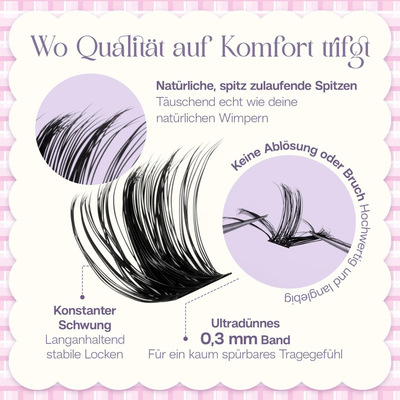 CALAILIS Eyelash Extensions, 144 Pieces, D Curl, DIY Individual Eyelashes,