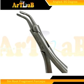 Dental Pliers - Root Fragment Forceps Angled, 5in | Blumenthal Rongeur Angled, 6in | Micro-Friedman Rongeur, 6in - Stainless Steel Dental Plier Rongeurs (5",Root-Fragment-Forceps,90° Angle)