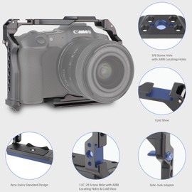 LEFTFOTO Camera Cage for Canon R8 - Camera Protection Frame for EOS R8 with Arca Base Cold Shoe Strap Slot 1/4" Screw Holes Compatibility with DJI RS Stabilizer for Vlog Video Shooting