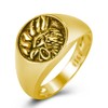 PikaLF Phoenix Bird Ring for Men, Chicken Rooster Ring, Gold-Plated