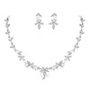 BriLove Wedding Jewellery Set for Bride Bridesmaids Marquise CZ Flower
