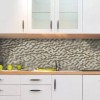Jeffrey Court Bellagio Pebble Brown/Tan Brick Interlocking Mixed Glass Marble