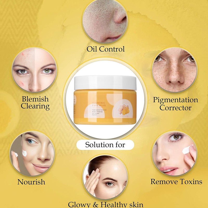 120g Turmeric Facial Mud Mask Improve Dullness Cleansing Moisturizing Mask