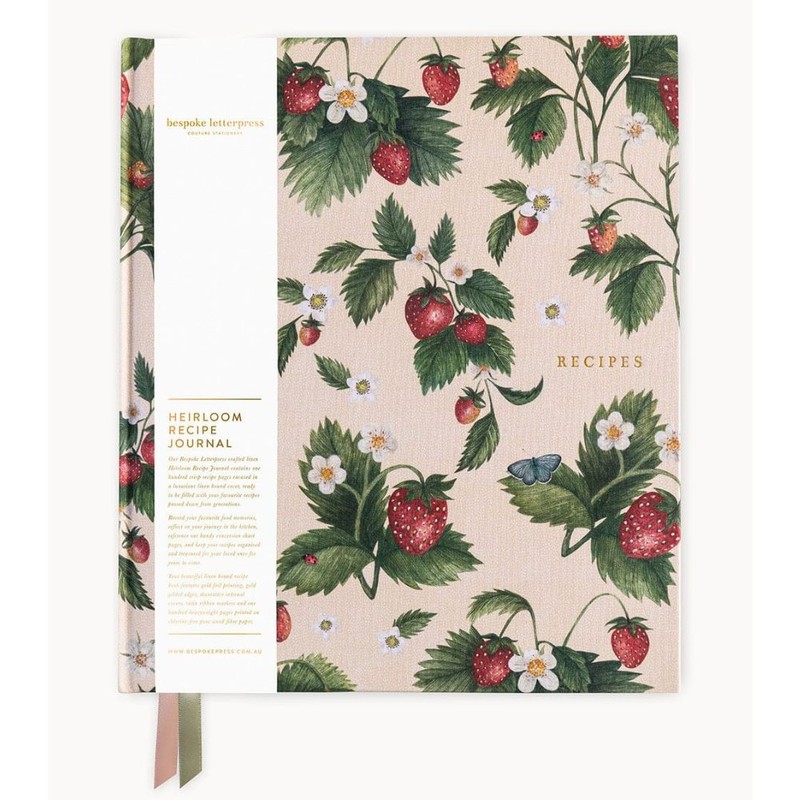 Bespoke Letterpress Heirloom Recipe Book Journal, Pears
