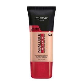 L'Oréal Paris, Base de maquillaje líquida de larga duración, Infallible 24h Pro-matte, Tono Shell Beige 102, 30ml