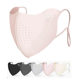 [YILAIYA] UVカットマスク 日焼け止め 立体 マスク紫外線対策 夏 呼吸しやすい 小顔 立体 保湿 耳が痛くない 洗える 抗菌・吸汗速乾・伸縮性 スポーツ 繰り返し使える 男女兼用 伸縮素材 個別包装 フリーサイズ紐調整可能 男女兼用 (ピンク)