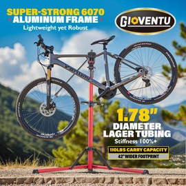 Gioventù 110 LBS E Bike Repair Stand, Heavy Duty Bicycle Maintenance Stand with High-Strength Steel, Bike Mechanic Workstand for E-bikes, Mountain Bikes and Road Bikes - Red