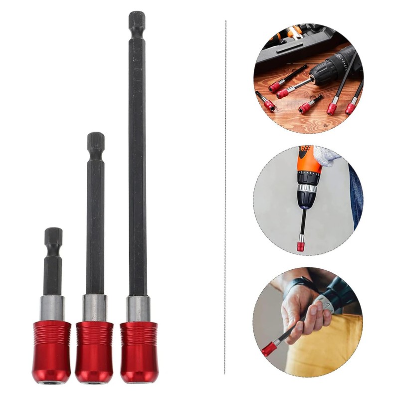 6PCS Bit Extension Bars Hex Socket 6.35mm Extension Bit Holder