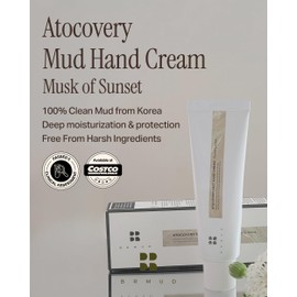 BRMUD Atocovery Mud Hand Cream #Musk of Sunset - Moisturizing Perfumed Hand Moisturizer - Non Greasy Lightweight - Itchness Relief with Panthenol and Ceramide, 1.69 fl.oz.