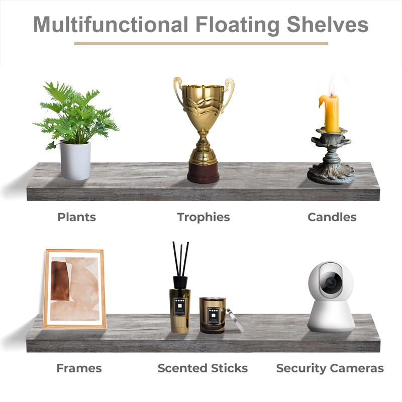 Sorbus Floating Shelves for Wall - 48 Inch Long Bathroom