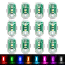 12pcs High Brightness Wireless LED Lights For Car, With Remote Control, 8Colors Multi-Mode LED Strobe Lights Waterproof Anti-Collision Emergency Warning Light, Underglow For ebike Aircraft Motorcycles