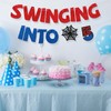 Swinging into 5 Banner Superhero Themed Birthday Party Decorations Garland