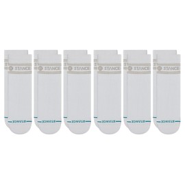 Stance Vital Quarter Sock 6-Pack for Men and Women, White, Large